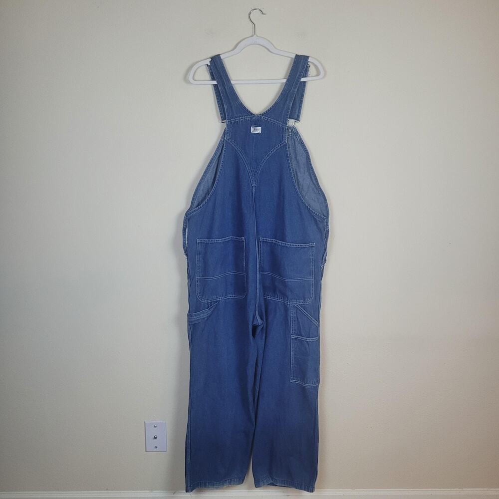 Liberty Overalls Mens 38x28 Blue Denim Bib Workwear Carpenter Utility Pockets - Picture 3 of 6